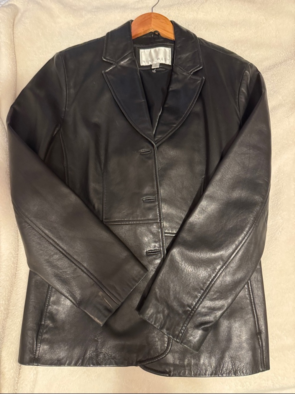 Vintage Nine West Leather Blazer/ jacket